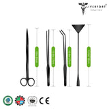 Reefory Black Aquascaping Tool Set – 4-Piece Stainless Kit with Pouch