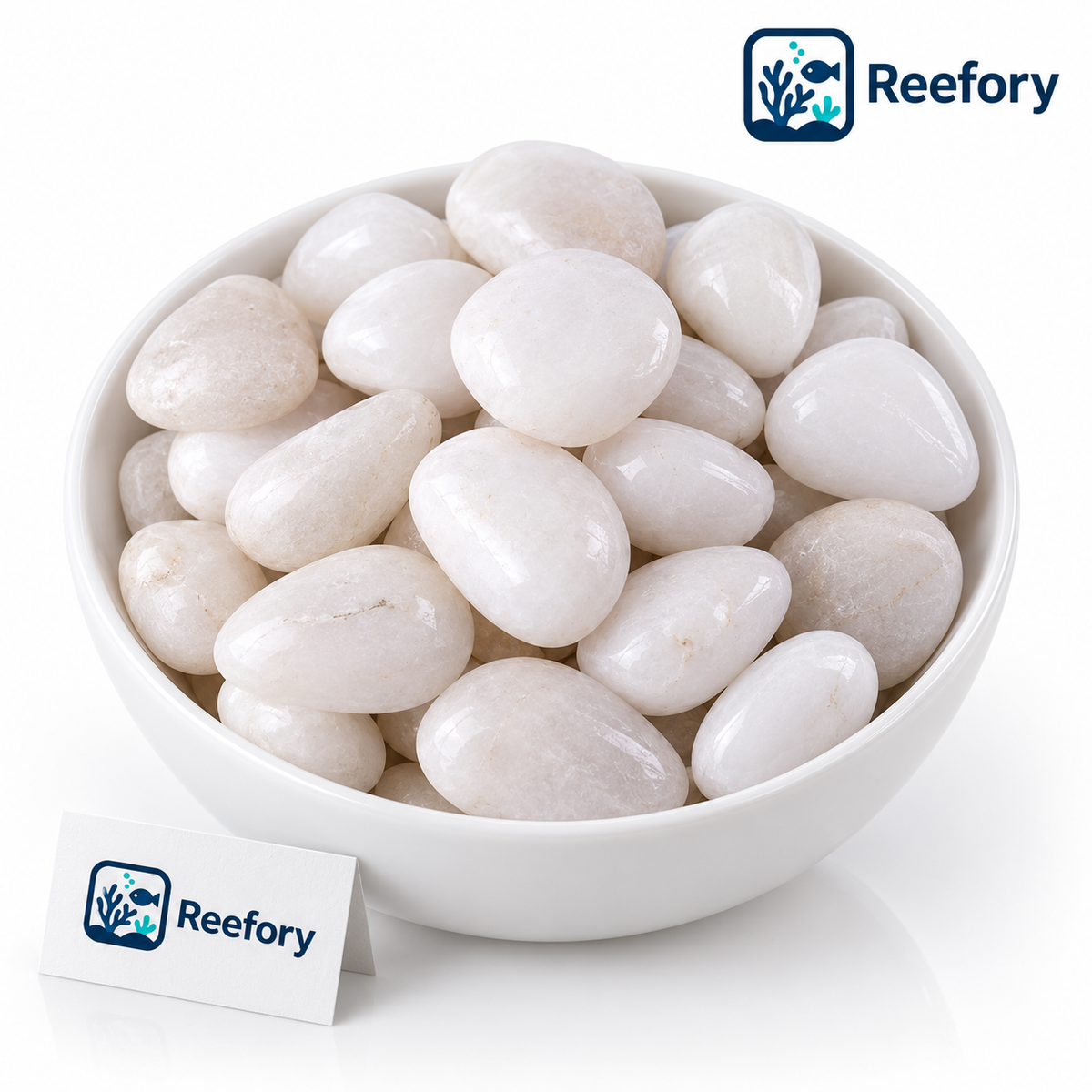 White Polished Pebbles - image 1